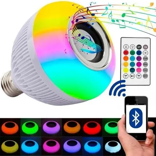 Lampada led musical bluetooth jogo de luz