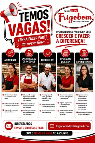 VAGAS DE EMPREGO FRIGOBOM
