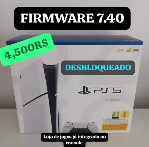 Playstation 5 slim Desbloqueada com leitor firmware 7.40