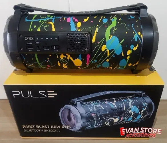  Caixa de Som Bluetooth Pulse 80W Paint Blast