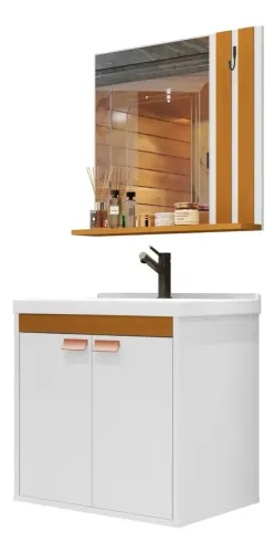 Gabinete de Banheiro com Cuba e Espelheira - Kit Pallas