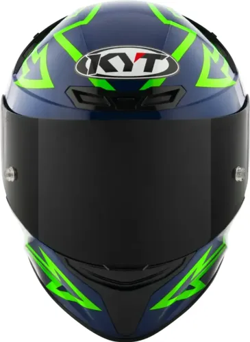 Capacete KYT TT Course Manzi - Azul Escuro/Verde