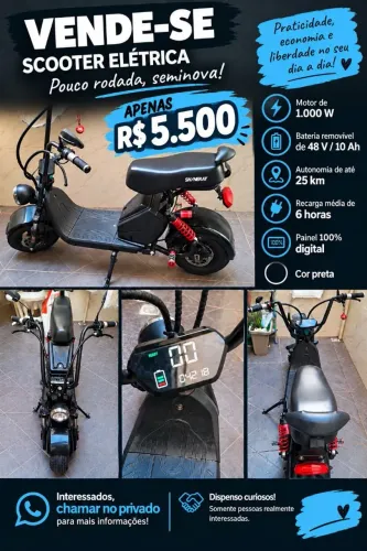 Scooter pt2x elétrica shineray