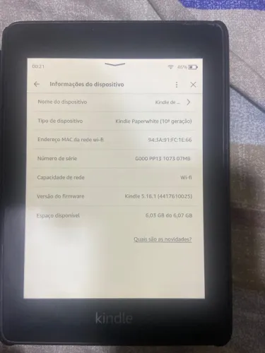 Kindle paper white 10? + capa e carregador