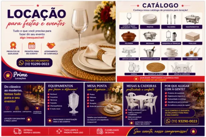 Loja de locação e fornecimento de artigos para festas