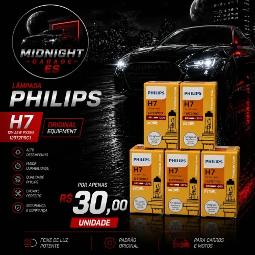 Lâmpada Philips H7 Original 12V 55W - Alta Durabilidade