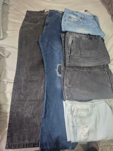 Kit 2 calças e 4 bermudas jeans