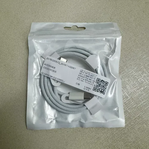 Cabo de 60w reforçado de malha para Iphones e Androids - 1 metro (Tipo C para Tipo C)