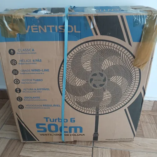 Ventilador coluna 50 cv, motor turbo 135w, novinho, com garantia fabrica. Energia 220v.