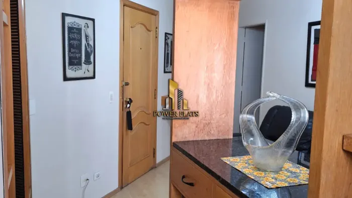 Flat mobiliado 48m² para locação no Paraíso com 1 dormitório e 1 vaga próximo ao Parque Ib