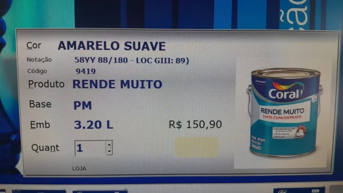 Vendo tinta coral base rende muito amarelo suave