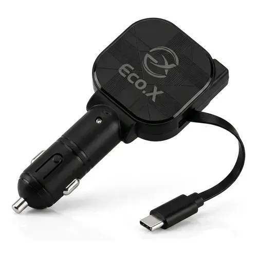 Carregador Veicular Retrátil EcoX (Modelo: Aj-S62) com saída de 5V / 2.4A