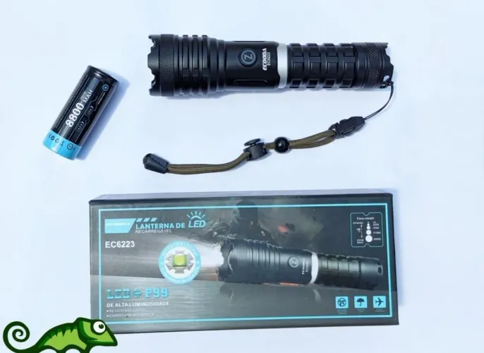 Lanterna Tatica de Mão com Carregamento USB - Ecooda P99 Recarregável Ec6223