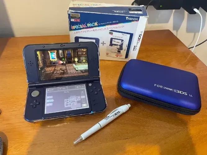 New Nintendo 3DS XL LL Azul Yamada Pack Completo Na Caixa Desbloqueado