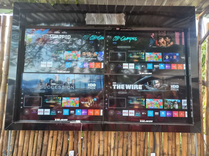 TELÃO 130 POLEGADAS + ESTRUTURA METÁLICA 