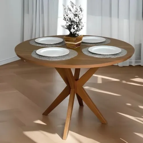 Mesa de Jantar Redonda Lumera 108 cm Cinamomo