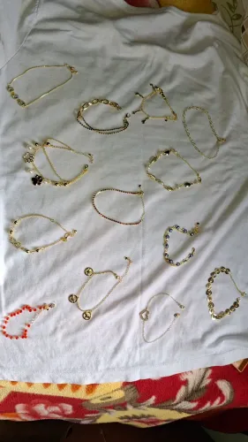 Pulseira semi joias dourada
