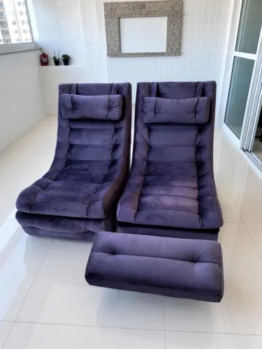 Kit poltronas em veludo