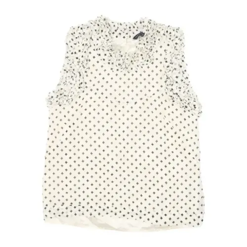 Blusa Feminina Sem Manga Estampada com Babados - Importado.