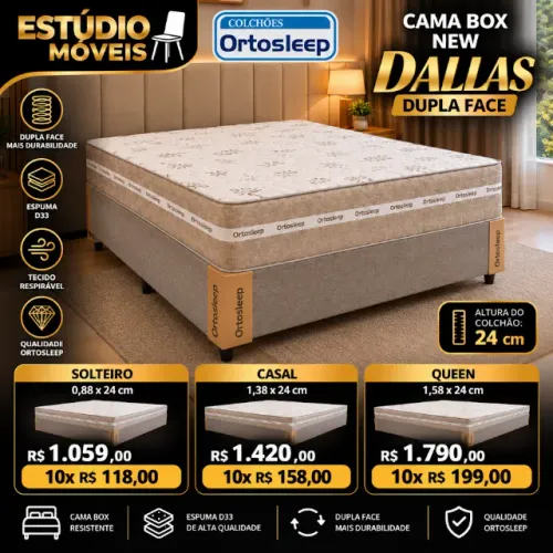 Cama box Dupla Face Solteiro, Solteirão, Casal. Queen e Super Kize