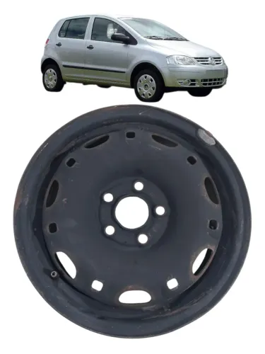 Roda Ferro Aro 14 5 Furos Volkswagen Fox Polo Golf Preto
