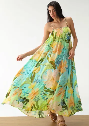 Vestido Farm longo verde