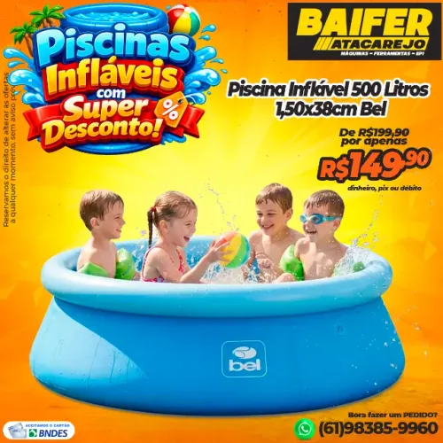 Piscina Inflável 500 Litros 1,50x38cm Bel