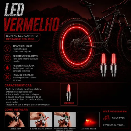 Led vermelho para bike