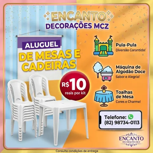Mesas e cadeiras