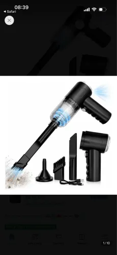  Aspirador De Pó Mini Soprador 3em1 Usb Refil Portátil Recarregável Epsilon Eps-205 Preto