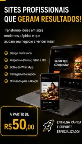 Criação de Sites Profissionais e Cardápios Digitais | A partir de R$ 50