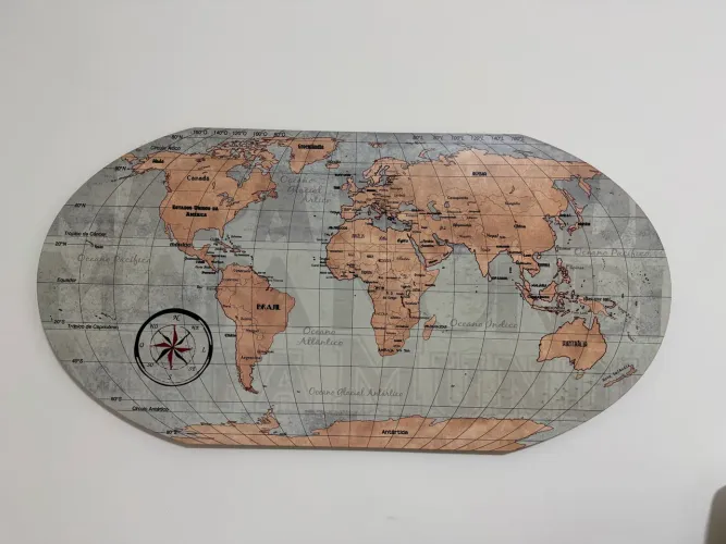Painel Mapa Mundi Vintage