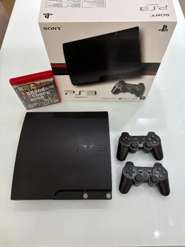 PlayStation 3 desbloqueado CFW 4.83 Cobra, HD 1 TB, 2 controles e GTA IV