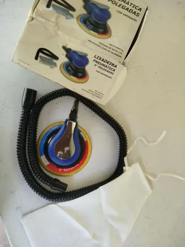 Lixadeira Roto-Orbital Pneumática 6" com Aspiração - Nova na Caixa