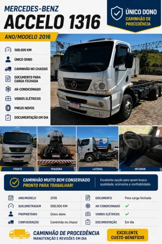 MB Accelo 1316 único Dono
