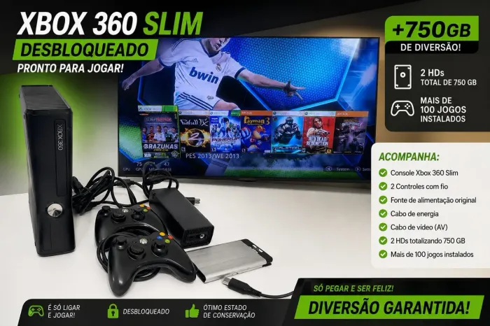 XBOX 360 SLIM DESBLOQUEADO
