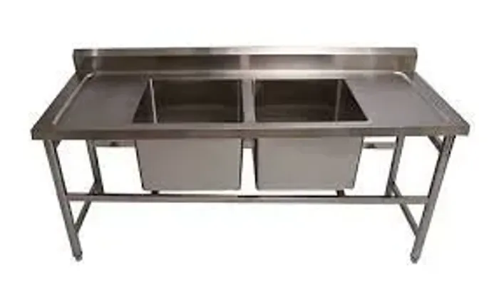 Mesa 1,90m x 70cm Aço Inox 201 Com 2 Cubas 50x50x35cm Urumax