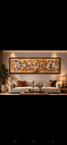 Quadro Pintura acrílica original em madeira. 195 x 50 cm.