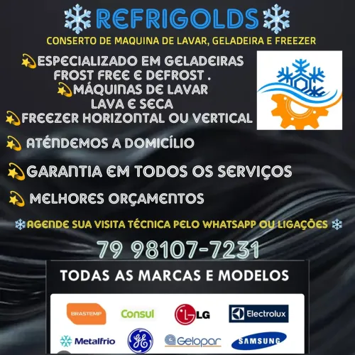 Conserto de geladeira e maquina de lavar (atendimento a domicílio)