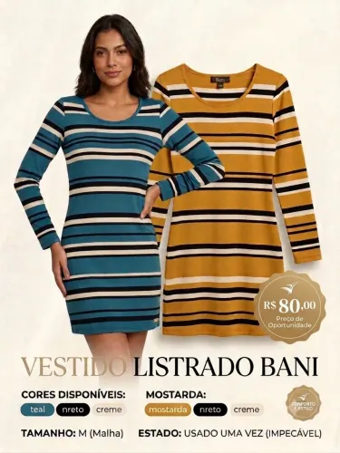 vestido listrado bani m