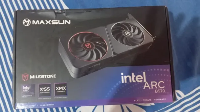 Placa De Vídeo Maxsun Intel Arc B570 Milestone, 10GB, GDDR6, XeSS, Ray Tracing