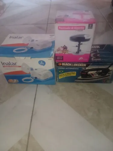 Inalador + ferro de passar roupa black+decker + um processador de alimentos