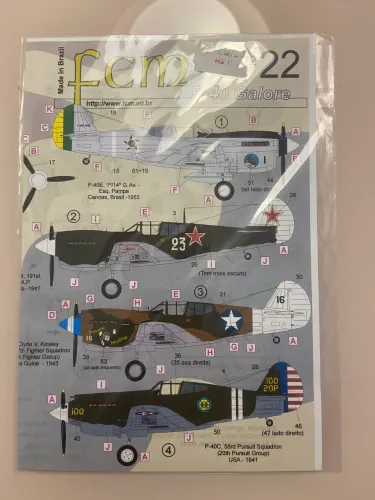 Decalque Para P-40 Diversos 1/72