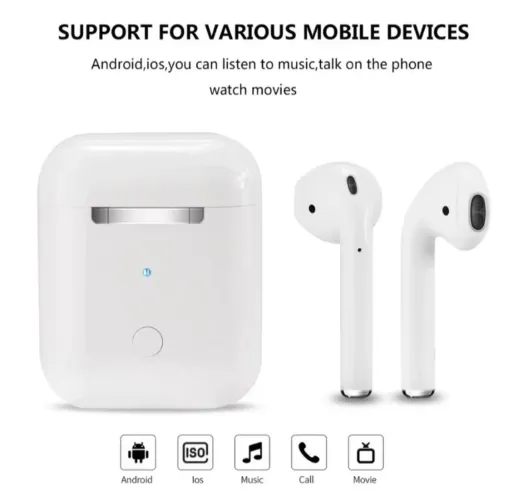 Fone de ouvido I12 Tws portátil recarregável