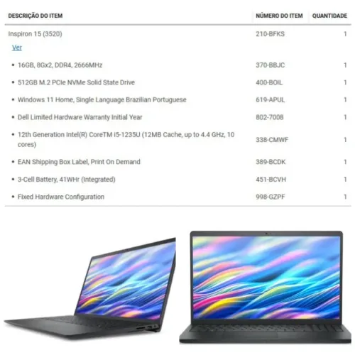 Notebook Dell Inspiron 15
