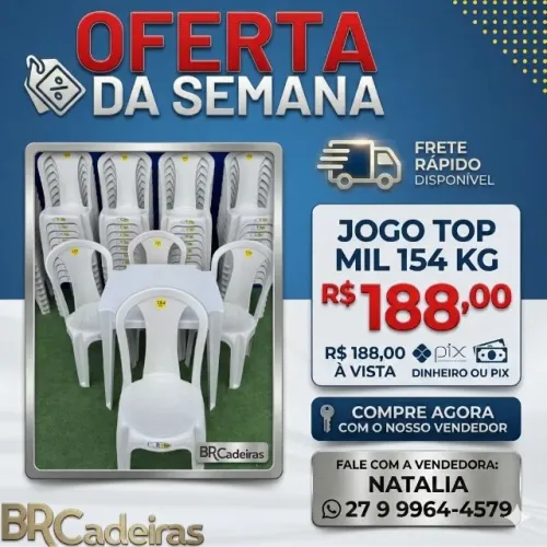 jogos bistrô plástico 154 kg promoção