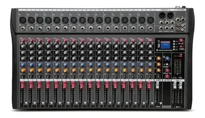 Console Le-712 Mesa De Som 12 Canais Bluetooth Usb Mixer Mp3