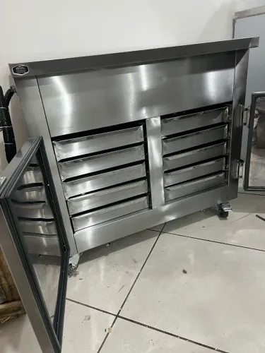 Gaveteiro térmico ou Refrigerado ou Freezer para pastel, em aço inox, Direto da fábrica