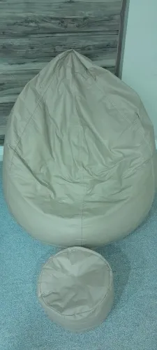 Puff Pêra c/ apoio para as pernas - Cor Areia