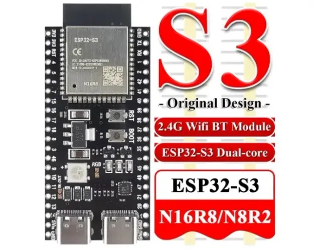 ESP32-S3 com módulo Wi-Fi e Bluetooth para Arduino IDE ESP32-S3-WROOM1 44 pinos COD-AM664